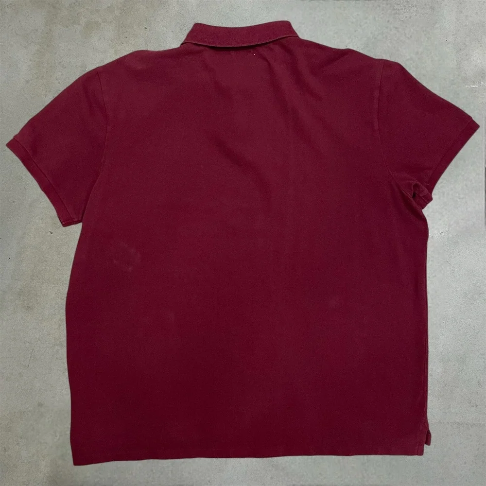 Polo Ralph Lauren Polo Shirt Mens XXL Burgundy Custom Slim Fit Maroon Pique Logo